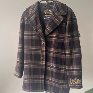 Sundays Best tartan pea coat
